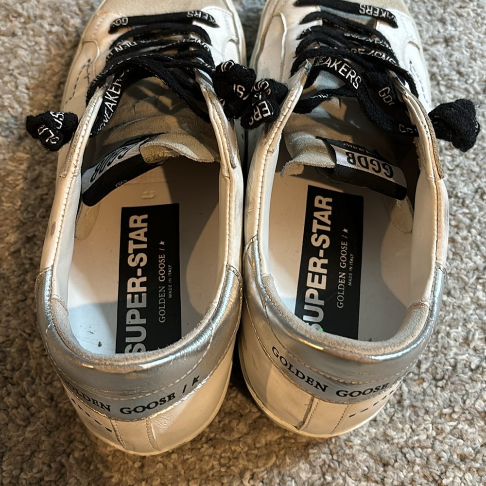 Golden goose white superstar sneakers with logo laces - Picture 5 of 10